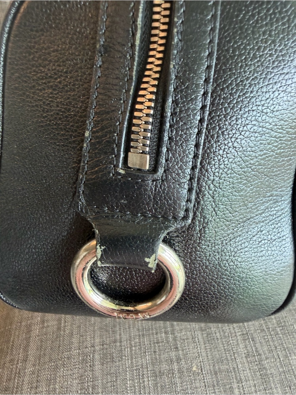 MCM Black Leather Barrel Shoulder Bag with Silver Accents - Picture 8 of 12